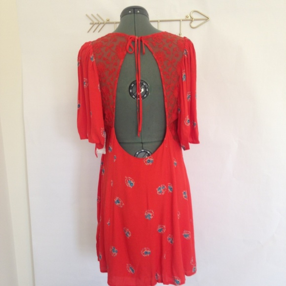 NWT Free People Mockingbird Open Back Mini Dress - Picture 7 of 7